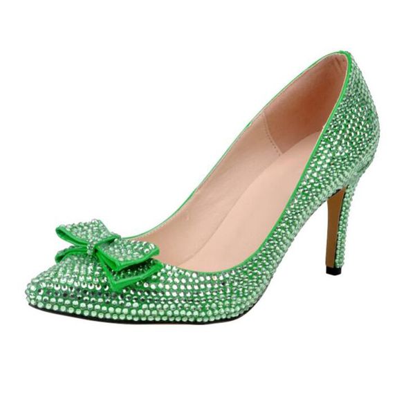 

dress shoes crystal sandals with pointed toe and butterfly wedding banquet bridal plus size high heel rhinestone bridesmaid, Black