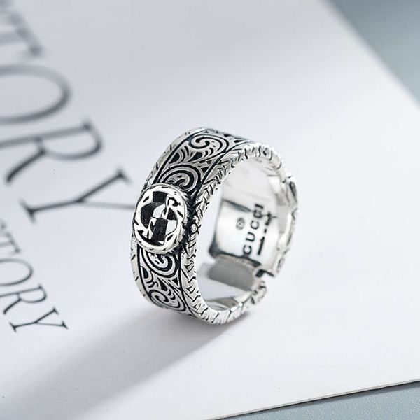 

ring double g gujia silver fashion valentine's day gift straight