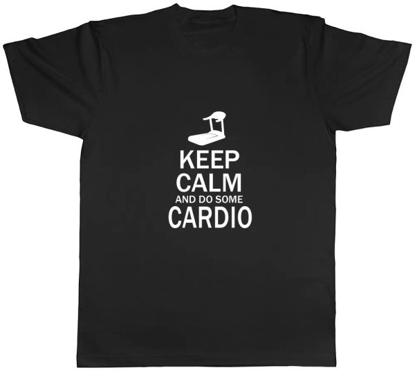 

keep calm and do some cardio mens womens ladies t-shirt, White;black