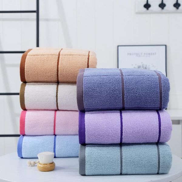 

fashionable simple plaid cotton towel bath soft absorbent thick household outdoor beach