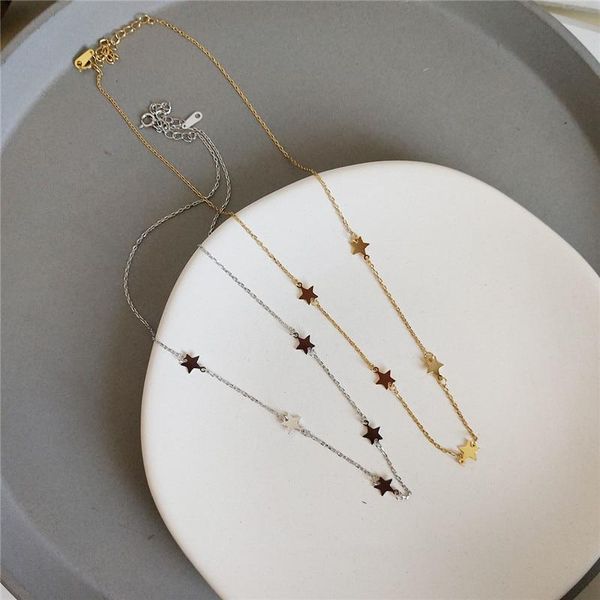 

chains a00771 trendy minimalist stars night sky choker chain necklace for women party wedding fine jewelry birthday gift, Silver