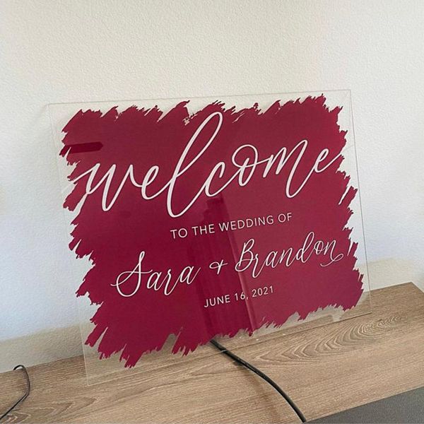 

party decoration acrylic welcome sign, wedding sign calligraphy modern