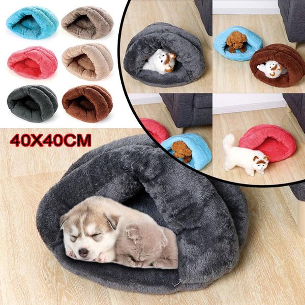 

soft plush pp cotton winter warm pet puppy nest cat sleeping bag kennel slipper shed shaped cave mat home supply kennels & pens