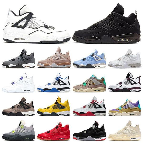 

jumpman 4 mens running basketball shoes 4s white oreo university blue black cat fire red diy purple metallic cement paris trainer sports sne