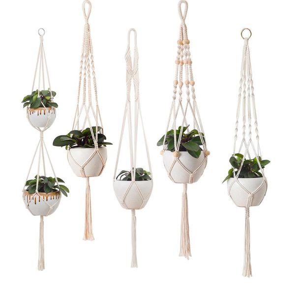 

other garden supplies macrame plant hanger baskets flower pots holder balcony wall hanging planter decor knotted lifting rope home