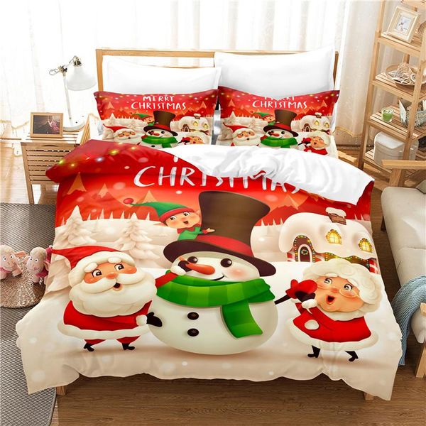 

bedding sets christmas snowman set duvet cover 3d digital printing bed linen  size fashion design