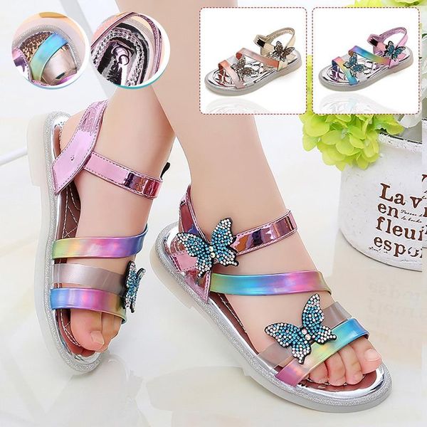 

sandals fashion rhinestone children for girls kids shoes 2021 summer sandal slippers child sandles sandalias chaussure, Black