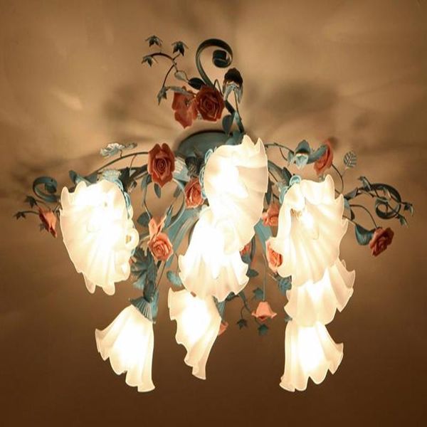

chandeliers korean garden flower chandelier bedroom mediterranean romantic colorful rose year decoration