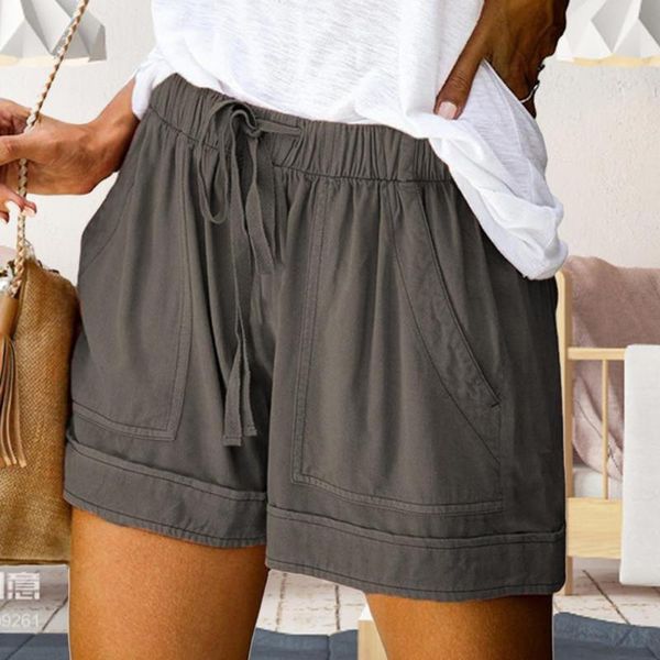 

women's shorts womens comfy drawstring splice sports casual elastic waist pocketed loose candy colors plus size, White;black