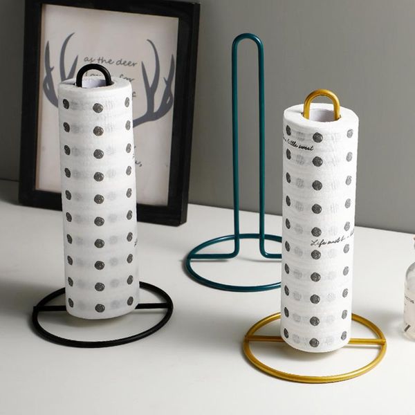 

napkin rings paper roll holder, metal wrought iron with stable round base tanding kitchen dispenser