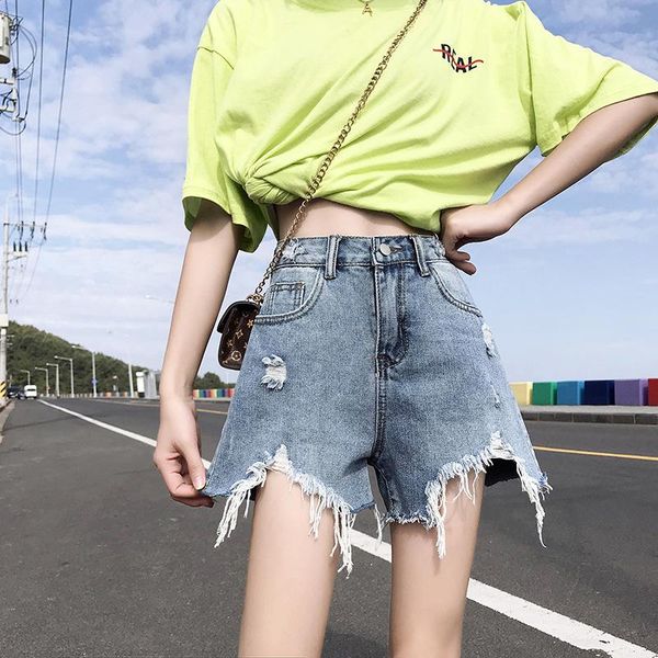 

women's jeans 2021 shorts high waist, Blue