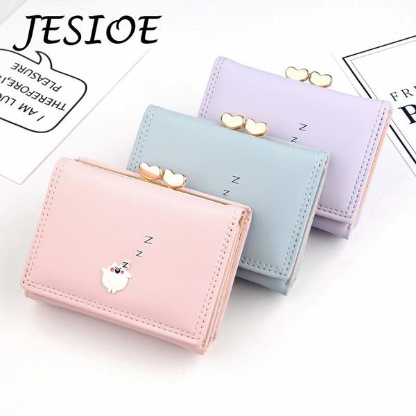 

wallets women small fashion leather purse ladies cute card bag for cartoon clutch female money luxury, Red;black
