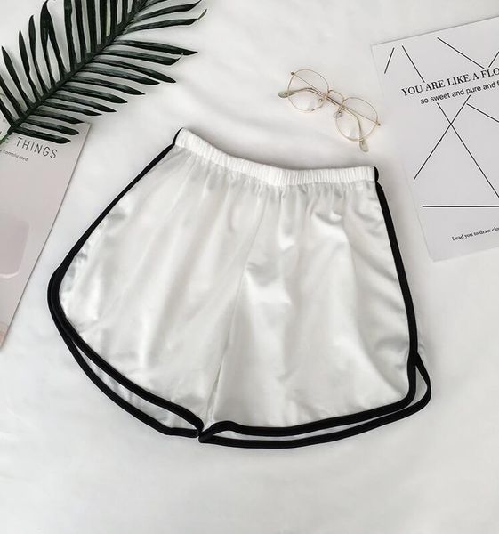 

women's shorts summer simple color matching casual sports, White;black