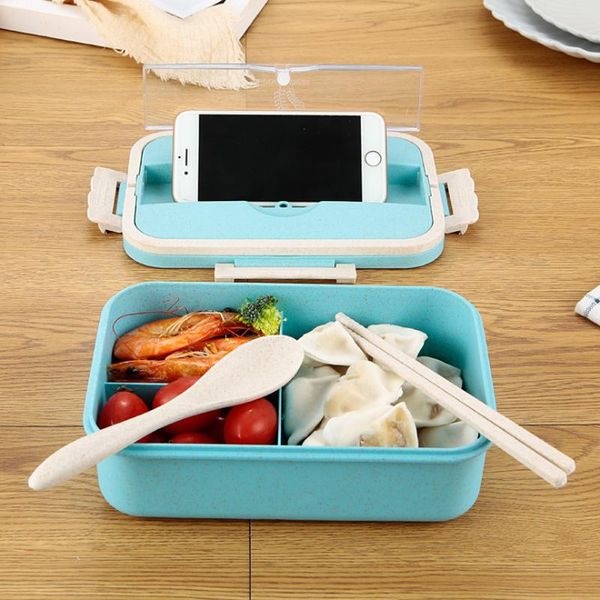 

dinnerware sets 1200ml portable healthy material lunch box wheat straw bento boxes microwave storage container foodbox japanese