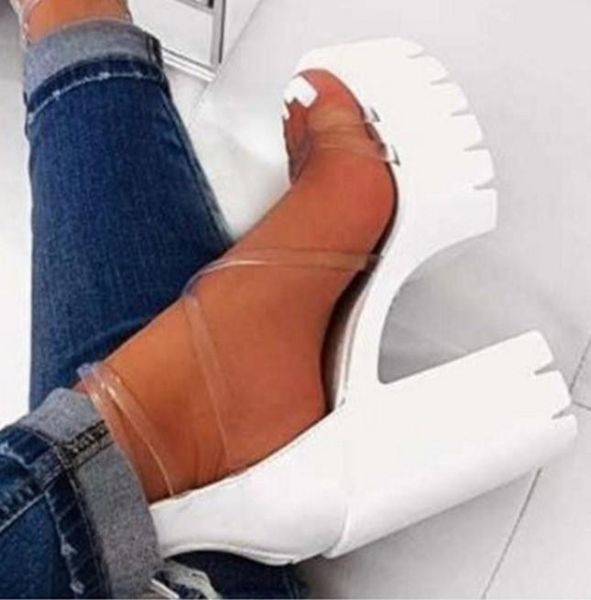 

sandals high heels women open toe female thick heel platform summer shoes sandalias mujer 2021 style, Black