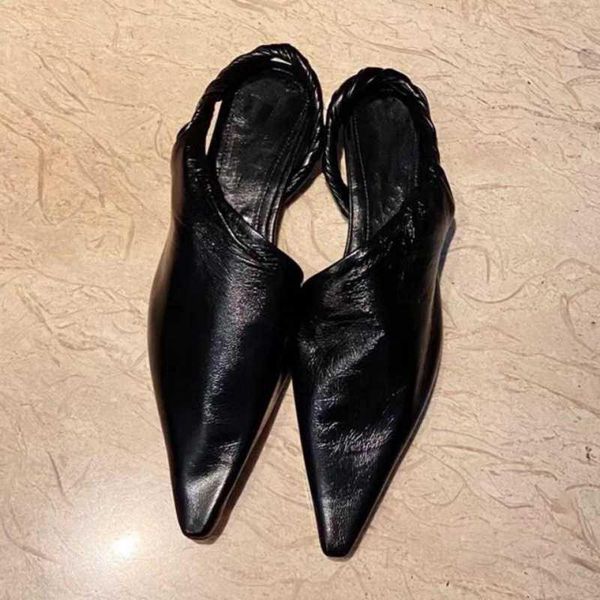 

sandals 2021 same pointed women's flat bottomed half slippers high heel fashion versatile thin shoes, Black