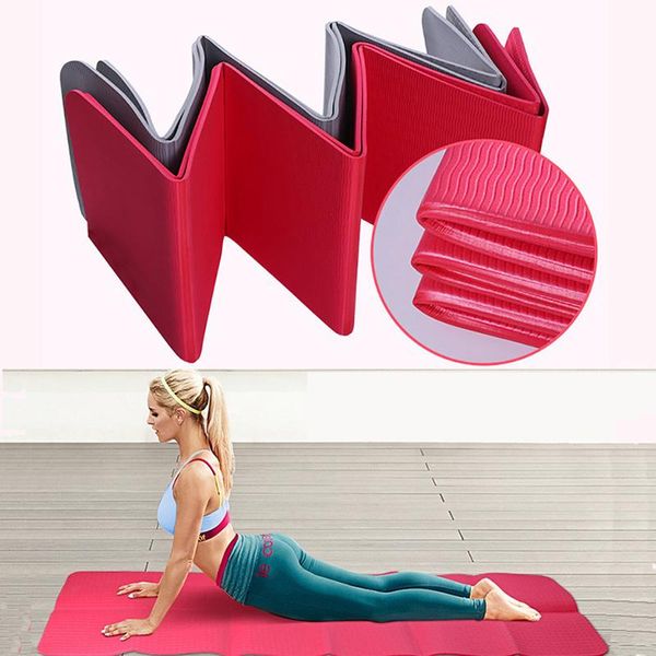 

yoga mats tpe 6mm foldable mat exercise thick non-slip pilates gym supplies floor play 183*61cm