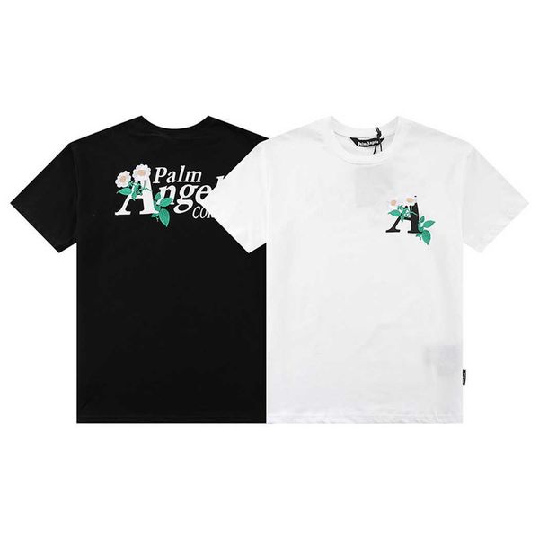 

palm angcls meichao short sleeve t-shirt pa angel real correct edition letter embroidery casual tee, White