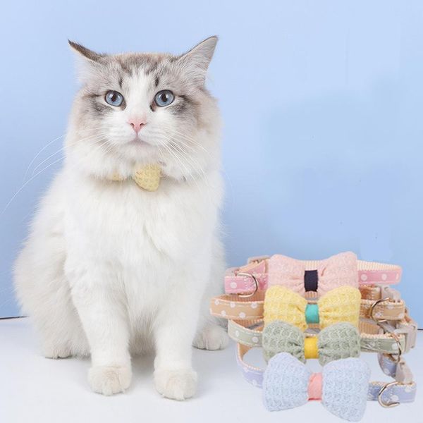 

cat collars & leads polka-dot bowknot and small dog pet neck decoration