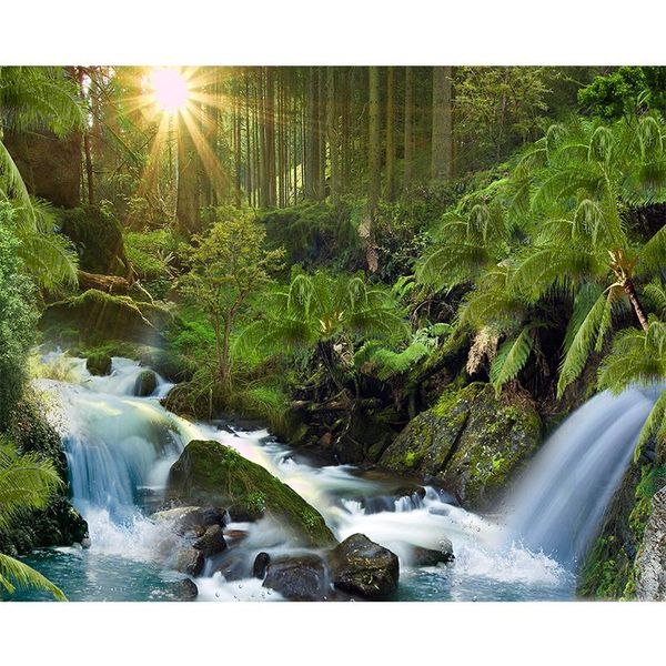 

paintings gatyztory 60x75cm diy painting by numbers forest waterfall handpainted oil canvas colouring acrylic home decor