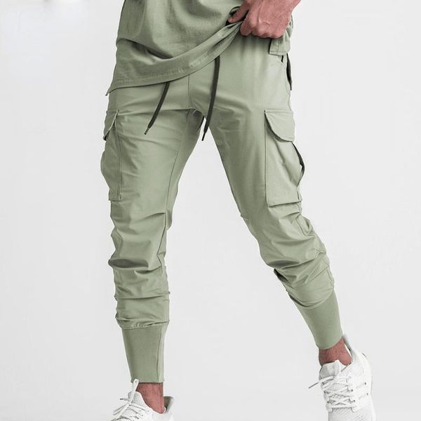 

men's pants autumn winter casual tide brand loose straight slim ice silk leggings man soild trousers, Black