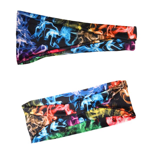 

fashion sport yoga sweat elastic hair bands starry sky digital print women men sweatband breathable headband head sweat bands, Silver
