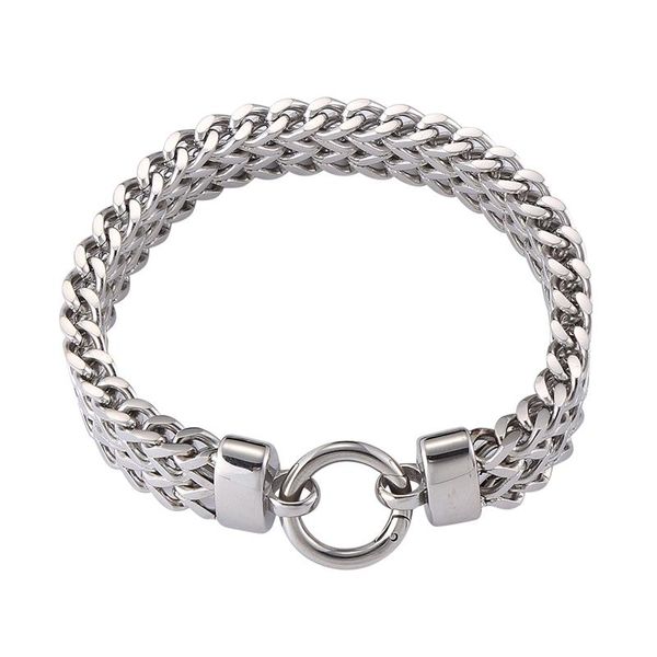 

men's stainless steel cuban bracelet can give fashion jewelry hip hop punk wholesale gs0055 charm bracelets, Golden;silver