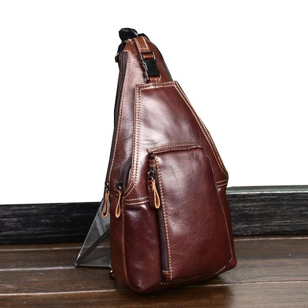 

waist bags men chest bag genuine leather shoulder messenger outdoor crossbody tide men's casual mobile phone male pack