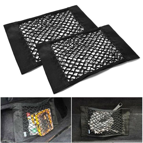 

car organizer 100% brand elastic mesh storage net large trunk bag holder seat back organiser luggage