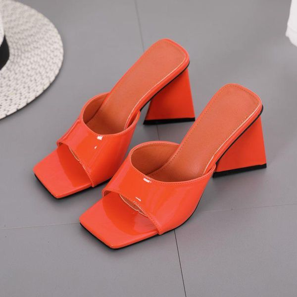

sandals 2021 women summer slippers strange heels mules high-heeled ladies slip on party nightclub, Black