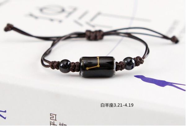 

zodiac handmade ceramic lovers bracelet fashion personality jewelry, Golden;silver