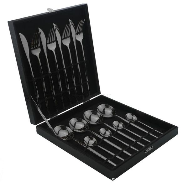 

flatware sets dinnerware set white gold cutlery tainless steel knife forks spoons dinner kitchen silverware tableware