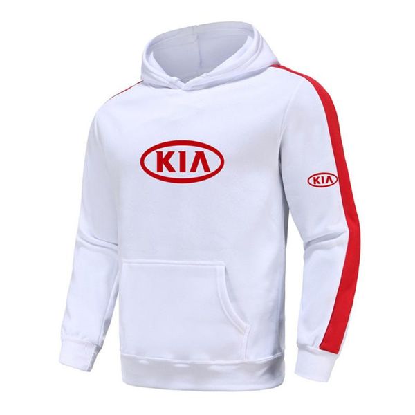 

men's hoodies & sweatshirts spring and autumn kia print patch strip fashion casual sports hip-hop hoodie pocket pullover sweater d9, Black