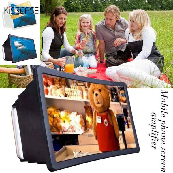 

universal 7 inch 3d phone screen magnifier stereoscopic amplifying deskholder foldable pvc mobile tablet stand cell mounts & holders