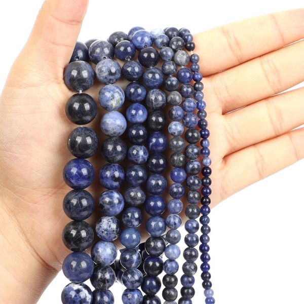 

other natural stone beads glossy old blue pattern round loose for jewelry making needlework diy bracelet strand 4-12 mm