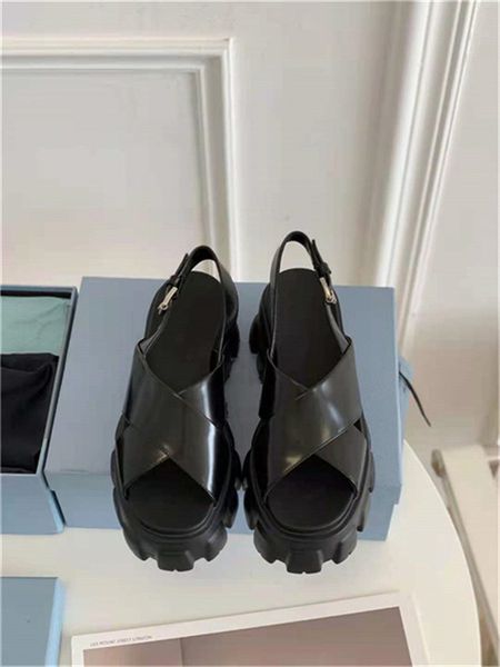 

ladies sandals luxury quality casual shoes luxurys designer sandal cross platform inner sheepskin open edge beads base heel height 5.5cm, Black