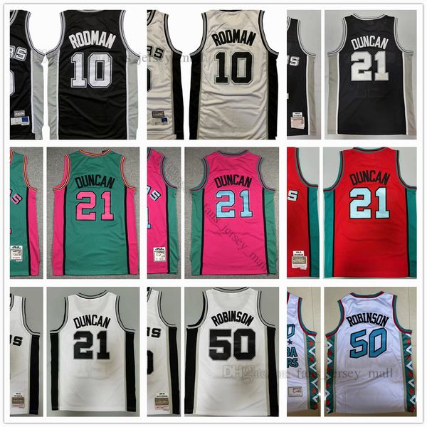 

youth kids men basketball jerseys 21 tim 10 dennis duncan rodman david 50 robinson retro jersey 1998-99, Black;red
