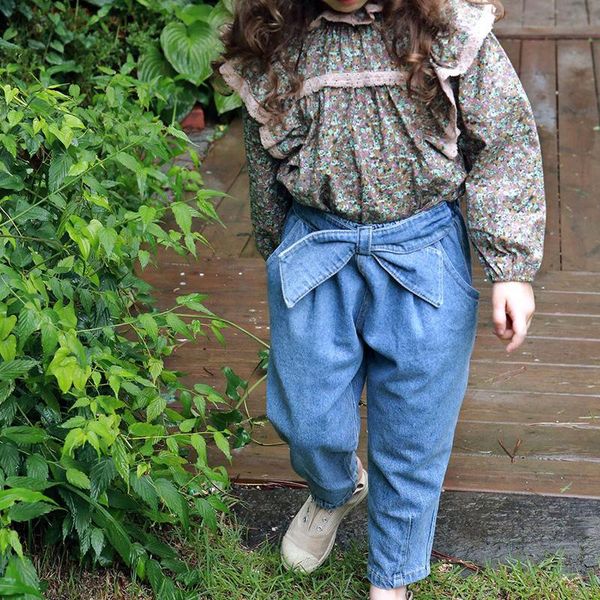 

2021 new children's cotton comfortable jeans casual harem pants, Blue