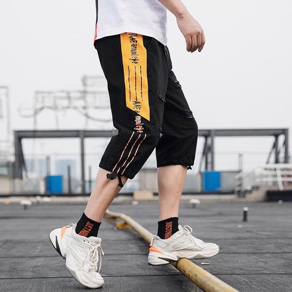 

summer casual shorts men striped men's sportswear short sweatpants jogger breathable trousers boardshorts man drop, White;black