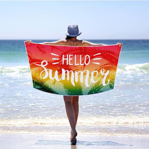 

customized cotton printed beach towel oversize 30x60in travel lightweight accessoires quick dry soft easy to carry