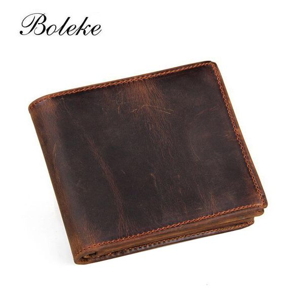 

wallets 2021 vintage crazy horse handmade leather men multi-functional cowhide coin purse genuine wallet for, Red;black