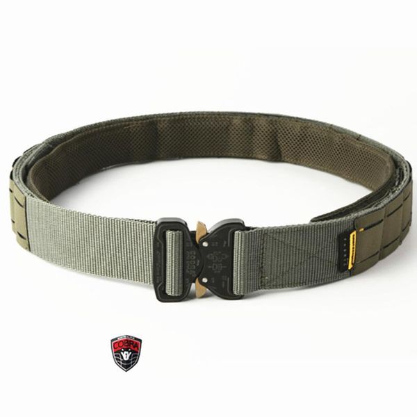 

waist support emersongear tactical belt lcs combat quick release buckle laser molle military hunting durable, Black;gray