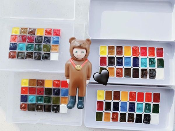 

gift sets american qqr basic 24 colors high purity earth 6 /12 watercolor pigments 0.5ml1ml test color aquarelle paint
