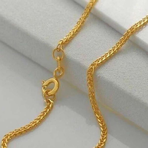 

chains au750 yellow gold necklace / 18k perfect foxtail chain 2.0g 17" l, Silver