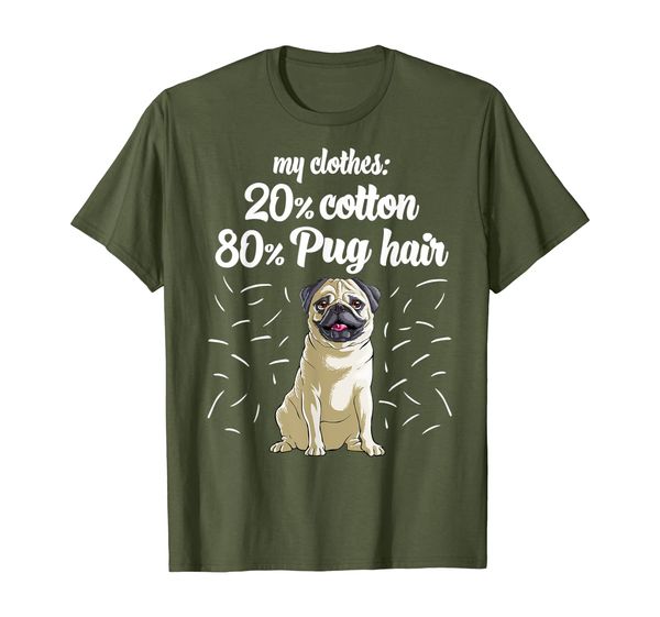 

my clothes: 20% cotton 80% pug hair dog lover t-shirt, White;black