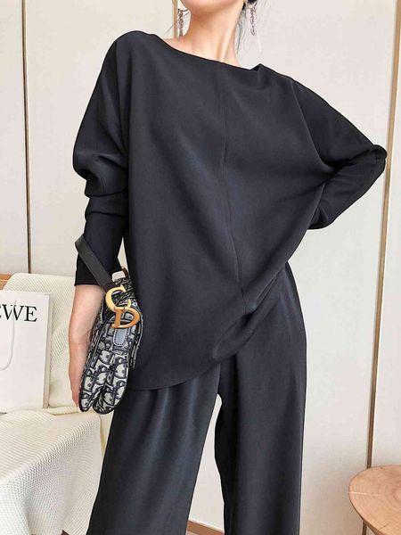 

fashionable pants 2021 spring and summer leisure vacation beach wear triacetic acid lazy suit top, Black;white