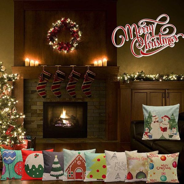 

cushion/decorative pillow 45x45cm christmas candy series cushion cover year printed polyester decorative pillows sofa home ornaments pillowc