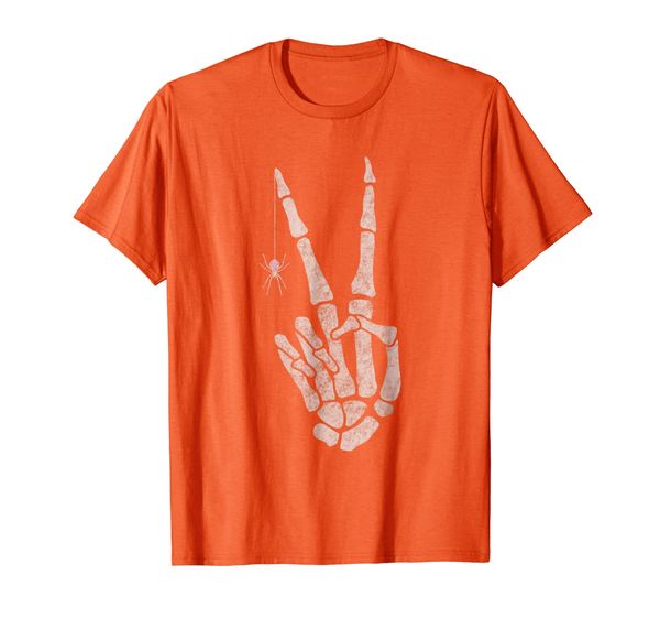 

Well Worn Skeleton Hands Peace Sign T-Shirt, Mainly pictures