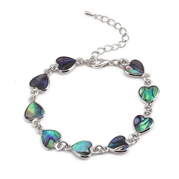 

beaded, strands 2021 fashion multi color heart aablone bracelet for women butterfly flower gift bracelets, Black