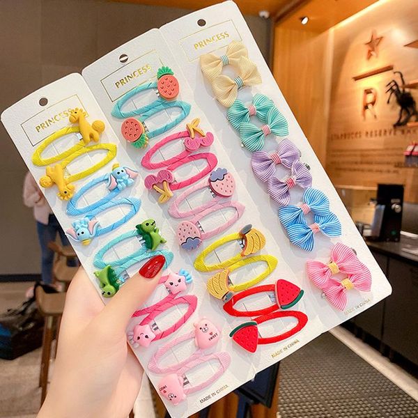 

hair accessories 10 pcs/set cartoon women children bangs clip lovely flower animal girls duckbill clips fashion accessory headwear, Slivery;white